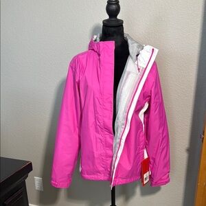 The North Face women’s Pink and White Jacket